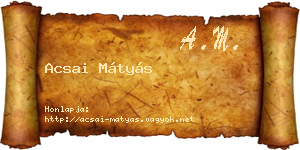 Acsai Mátyás névjegykártya