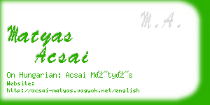 matyas acsai business card